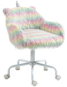 Vinsetto Unicorn Home Office Chair, Height Adjustable Fluffy Desk Chair with Armrests and Swivel Wheels, Colourful