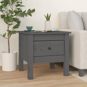 Side Table Grey 40x40x39 cm Solid Wood Pine
