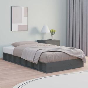 Bed Frame Grey 75x190 cm Small Single Solid Wood