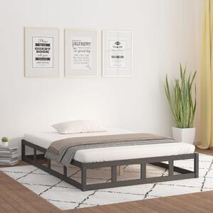 Bed Frame Grey 120x190 cm Small Double Solid Wood