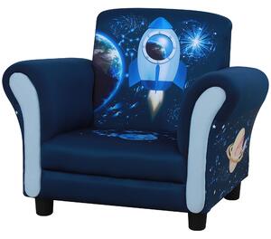HOMCOM Child Armchair Kids Mini Sofa Chair with Armrest, 59.5 x 43 x 46.5cm, Blue