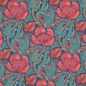 HOUSE Llewelyn-Bowen Down The Dilly Printed Velvet Fabric Sanguine