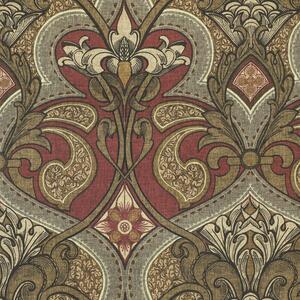 HOUSE Llewelyn-Bowen Gwendoline Printed Damask Fabric Oxblush