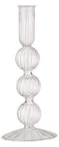 Candleholder - Glass. 21 x 9 cm. - Clear - Søstrene Grene