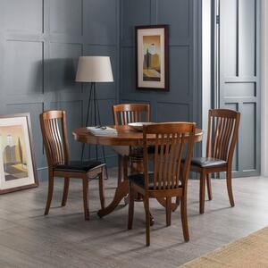Canterbury 4-6 Seater Round to Oval Dining Table with 4 Chairs, Brown