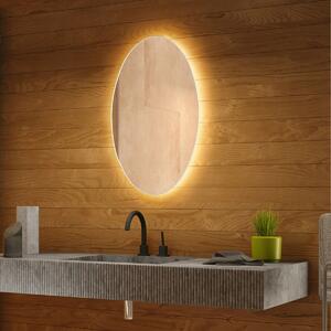 Zuras Backlit Oval Bathroom Mirror with LEDs, Demister & Shaver Socket