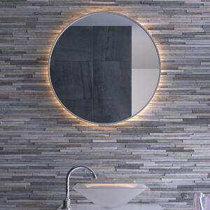 Jana Anthracite Frame Bathroom Backlit Shaver Round Mirror