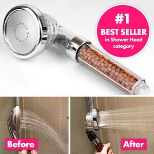 Showery® 3 Mode High Pressure & Water Softening Shower Head, 3 Modes / Without Shower Hose