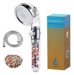 Showery® EcoFlow - Water Saving & Softening Shower Head, 3-in-1 Value Pack