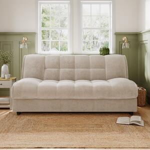 Emery Squish Soft Chenille Clic Clac Storage Sofa Bed cream