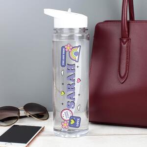 Personalised Good Vibes Water Bottle Clear