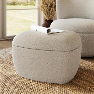 Modern Curves Tonal Boucle Storage Footstool Tonal Boucle Natural