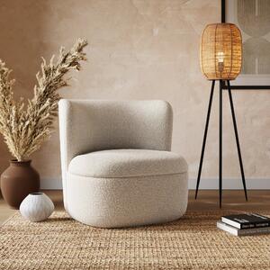 Modern Curves Boucle Occasional Chair Tonal Boucle Natural