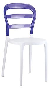 Tribi Stacking Side Chair - White/Violet Transparent