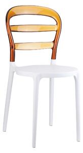 Tribi Stacking Side Chair - White/Amber Transparent