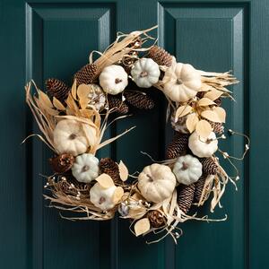 Artificial Neutral Pumpkin Wreath MultiColoured