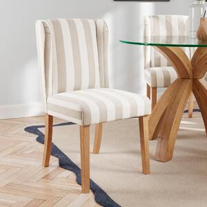 Oswald Dining Chair, Striped Print Natural