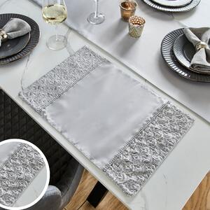 Catherine Lansfield Deco Sequin Four x Placemats Silver