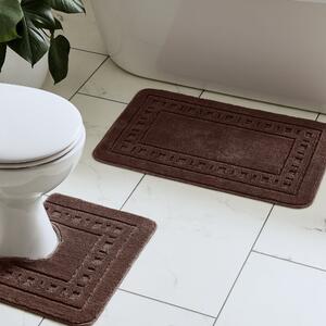 Catherine Lansfield Quick Dry Cotton Bath Mat and Pedestal Set Chocolate