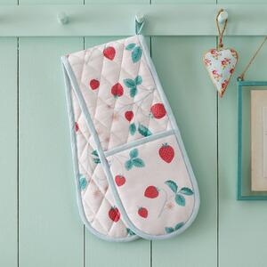 Catherine Lansfield Strawberry Garden Oven Glove Cream Red