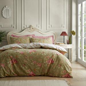 Bridgerton Penelope Floral Print Duvet Cover Bedding Set Green