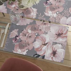 Catherine Lansfield Dramatic Floral Two x Placemats Grey