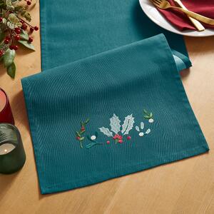 Catherine Lansfield Holly And Mistletoe 33cm x 220cm Runner Green