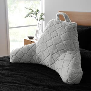 Catherine Lansfield Cosy Diamond Faux Fur Cuddle Filled Cushion Silver