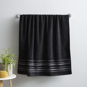 Catherine Lansfield Java Stripe Cotton Towel Black