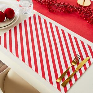 Catherine Lansfield Christmas Candy Cane Four x Placemat Red