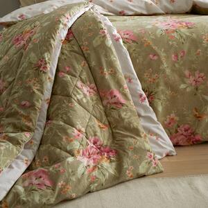 Bridgerton Penelope Floral Print Bedspread 200cm x 200cm Green