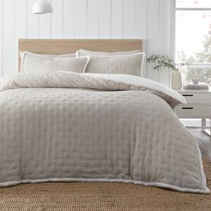 Catherine Lansfield Cosi Nori Sherpa Duvet Cover Bedding Set Cream