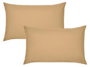 Catherine Lansfield Easy Iron Percale Weave Pillowcase Caramel