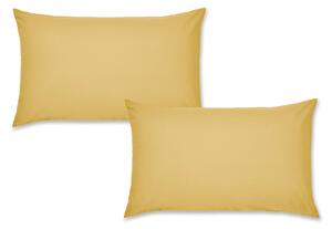 Catherine Lansfield Easy Iron Percale Weave Pillowcase Ochre