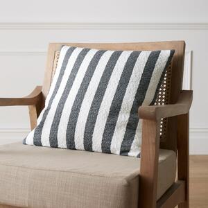 Catherine Lansfield Boucle Stripe 45cm x 45cm Filled Cushion Charcoal