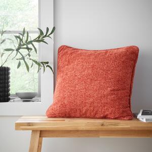 Catherine Lansfield Wilson Plain Chenille 45cm x 45cm Filled Cushion Terracotta