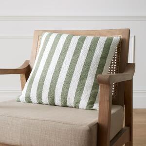 Catherine Lansfield Boucle Stripe 45cm x 45cm Filled Cushion Olive