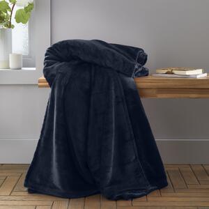 Catherine Lansfield Raschel Velvet Touch 200cm x 240cm Throw Navy