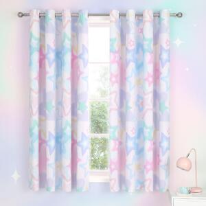 Catherine Lansfield Ombre Star 66'' x 72'' Ready Made Eyelet Curtains White