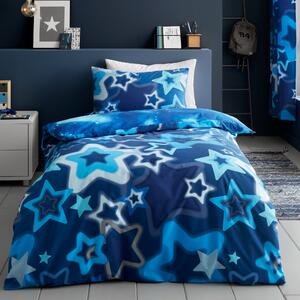 Catherine Lansfield Ombre Star Duvet Cover Bedding Set Blue