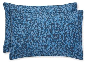 Matthew Williamson Gardenia Damask Floral Leopard Pillowcase Blue