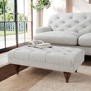 Warwick Footstool Tonal Weave Silver