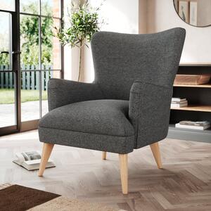 Marlow Wing Chair Tonal Weave Charcoal