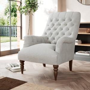 Bibury Buttoned Back Chair Tonal Weave Silver