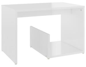 Side Table High Gloss White 59x36x38 cm Engineered Wood