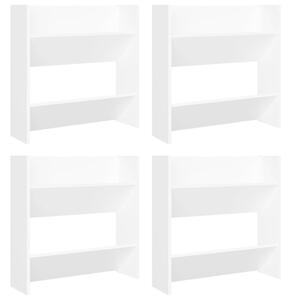 Wall Shoe Cabinets 4 pcs White 60x18x60 cm Engineered Wood