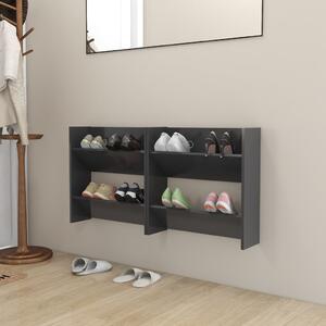 Wall Shoe Cabinets 2 pcs Grey 60x18x60 cm Engineered Wood