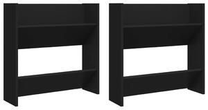 Wall Shoe Cabinets 2 pcs Black 60x18x60 cm Engineered Wood