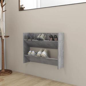 Wall Shoe Cabinet Concrete Grey 80x18x60 cm Engineered Wood