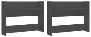 Wall Shoe Cabinets 2 pcs Black 80x18x60 cm Engineered Wood
